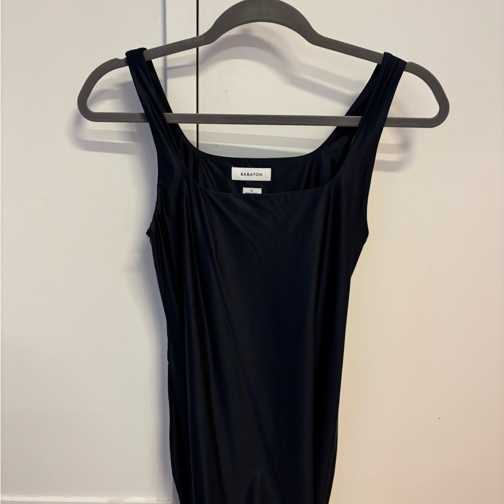 Navy Babaton Sleeveless contour Dress